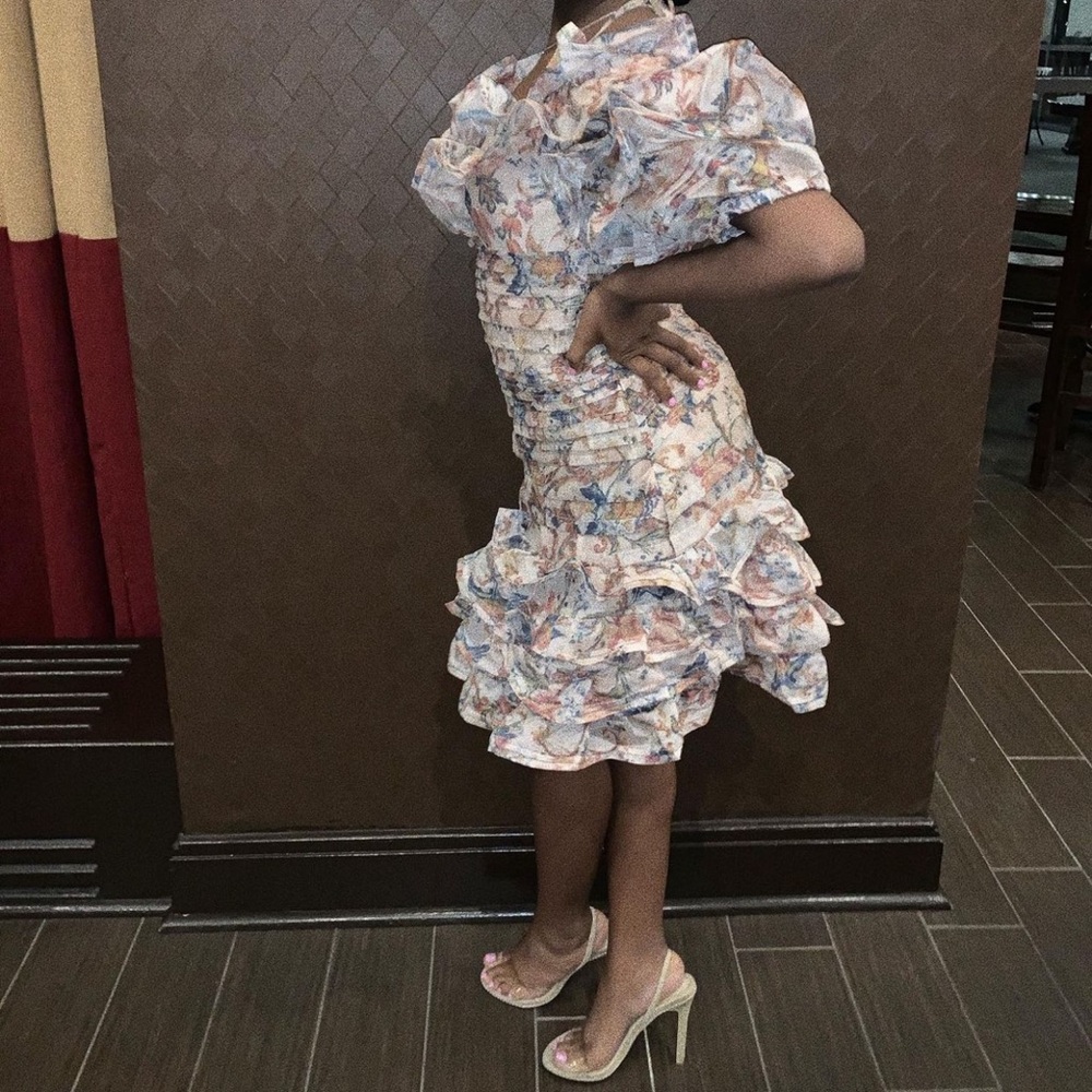 flower ruffle dress
